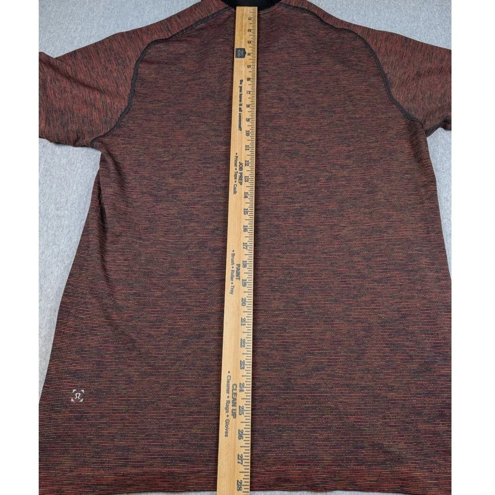 Lululemon Metal Vent Tech Polo Shirt Mens Large Red Black Space Dye Athletic